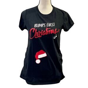 Crazy Dog T-Shirts Women's Maternity Christmas Tee Size M